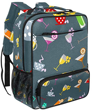 Sac à dos durable pour étudiants, voyage, école, camping, fleurs de cerisier, Verre à cocktail vin et bière, Taille unique