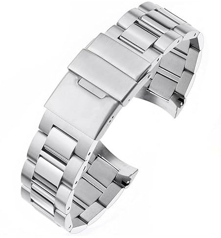 CYSUE Uhrenarmband aus Edelstahl mit gebogenem Ende, für Longines Master Conquest HydroConquest L3.642.4 L3.781.4 Armbandzubehör, 21 mm
