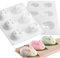 Rhsemi 2 moldes de silicona de conejo de Pascua, forma de conejo, molde de silicona 3D, conejo de Pascua, molde de huevos de Pascua, para hornear, pasteles, chocolate, pudín, pan (blanco)