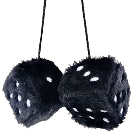 Hängende Würfel Paar hängende Paar Auto Anhänger mit Punkten Auto Innenraum Ornament Dekoration für Auto Dekoration (schwarz)