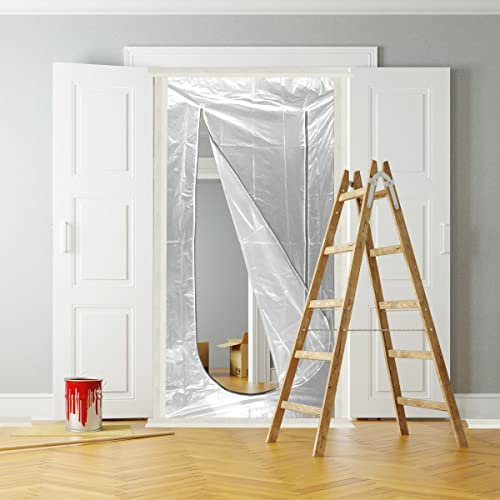 STAHLWERK Puerta de protección contra el polvo Juego de 3 puertas de protección contra el polvo en forma de U/sifón de suciedad/cortina de protección contra el polvo con cremallera integrada