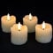 Rhytsing 4 Cream LED Kerzen mit Timerfunktion für Adventskranz, Flammenlose Votivkerzen Echtes Wachstropfen-Optik, Batteriebetriebene Teelichter Weihnachten - D5cm