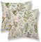 Sunshineyan Frühlings-Kissenbezüge, 40,6 x 40,6 cm, 2 Stück, Garten, Vintage-Pflanzen, Wildblumen, Pflanzen, Kräuter, Blätter, Leinen, Kissenbezug, Dekoration für Zuhause, Bett, Auto, Couch