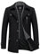 KUDMOL Men's Wool Trench Coat Knitted Scarf Collar Peacoat Winter Warm Casual Jacket Thick Outdoor Overcoat(Black,XS)