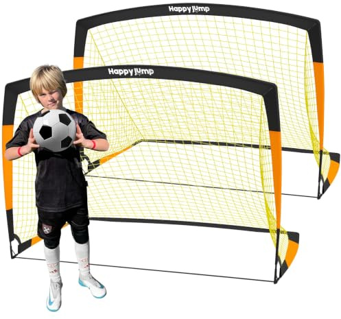 Happy Jump Soccer Goal Soccer Net for Kids Backyard 5x3.6ft, 2 Set