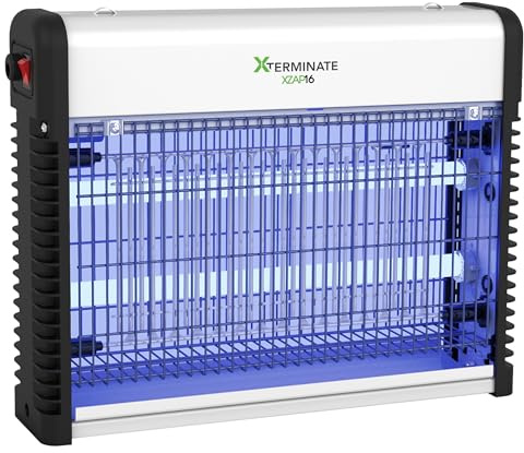 Xterminate Indoor Insect Fly Killer Zapper – LED Low Energy Attracting UV Light Electric – Kills Flying Insects, Flies, Bug, Wasp, Moths, Mosquito - Commercial for Kitchen, Cafe or Home (16W)