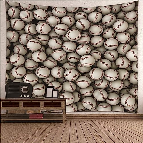 Wandtuch 200x200, Wandteppich Gothic Weiß Rot Polyester Baseball Wandteppich Wohnzimmer Deko Wand