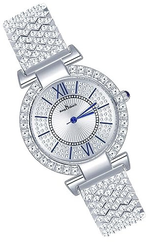 MicLee Damenuhr Analoge Armbanduhr rundes Zifferblatt Römisches Zifferblatt aus Edle Quarzuhr mit vollem Diamanten