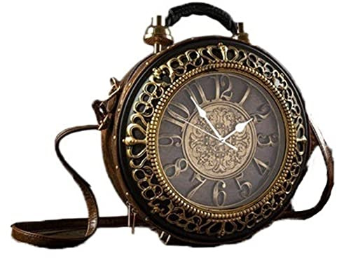 Uhr Geldbörse Arbeits Uhr Handtaschen Für Frauen Vintage Schulter Taschen PU Leder Handtasche Retro Umhängetasche (Color : E, Size : 12 * 5 * 14.5IN)