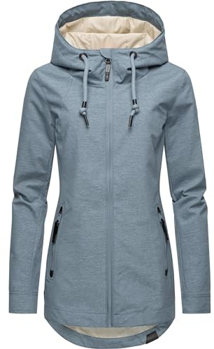 Ragwear Damen Übergangsjacke leichte Jacke Kurzmantel wasserdicht mit verstellbarer Kapuze Zuzka Intl XS-6XL