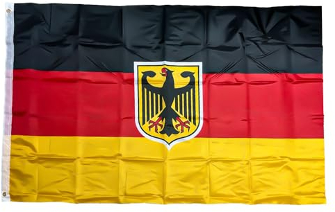 Murago - Deutschland Fahne ca. 150x90cm mit Adler & Metallösen - deutsche Hiss Flagge 90 x 150 cm wetterfest Fanartikel Polyester
