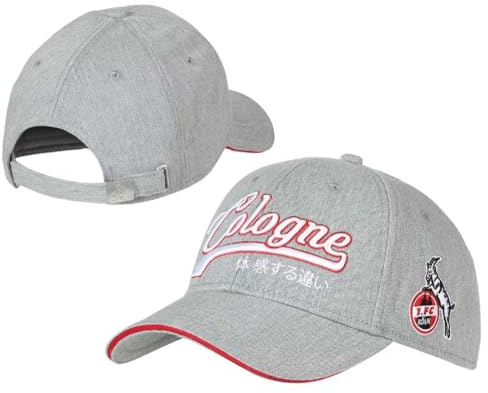 1. FC Köln Basecap - Lindenallee - grau Kappe Cologne Cap Schildmütze - Plus Lesezeichen I Love Köln