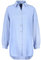 Sublevel Langarm Musselin Bluse mit Kentkragen - Damen Muselin Oversize Bluse, Baumwolle, Knopfleiste in verschienden Farben Blue L/XL