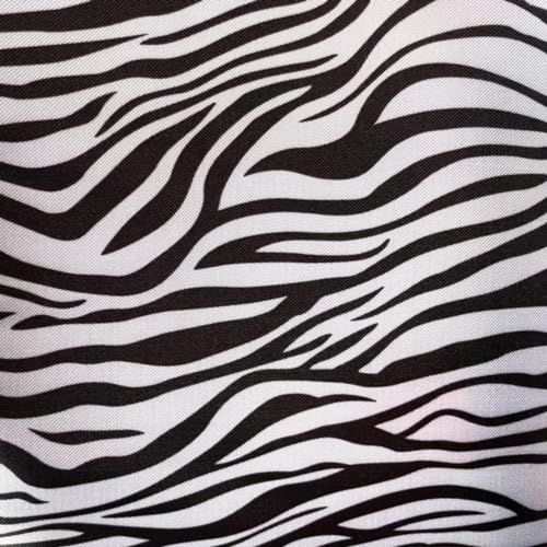 YYCRAFT Charmeuse Braut-Satin-Stoff, Meterware, 147 cm breit (9,1 m, Zebra)