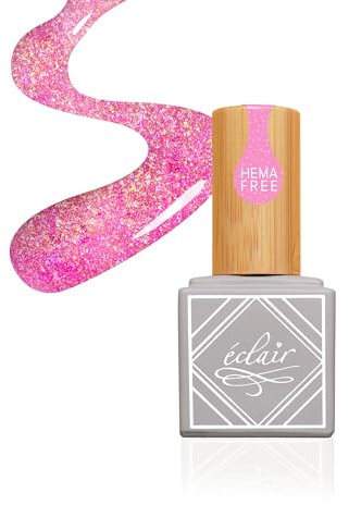 Simply mani by Eclair I PINK OCEAN Brokat rosa UV Nagellack I Hema Frei I Innovative Formel I Einfache Anwendung I Hohe Haltbarkeit I Tiefe Auberginenfarbe I Glänzend I Professioneller Effekt zu Hause