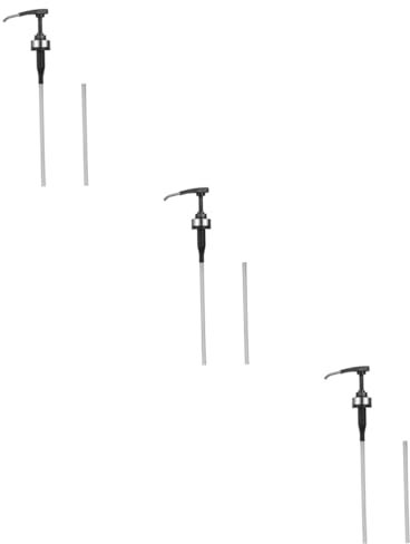 BUGUUYO 3st Pressmund Für Saucenflasche Soßenflaschendüsen Kaffeesirupe Auster Sirup-pumpspender Conditioner-pumpen Agavendicksaft Quetschpumpe Drücken Siruppumpe Black Rostfreier Stahl