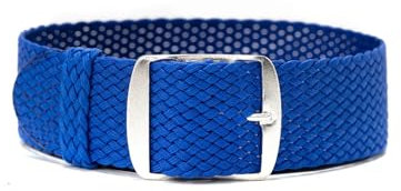 ClassicWatchStraps Perlon Uhrenarmband | Blau - 12 mm - Schließe: Silber Gebürstet | Nylon | Ersatz-Armband