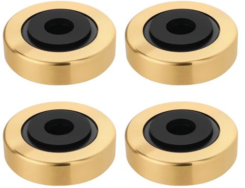 OTOTEC 4pcs Aluminum Device Feet 45x15mm Gold Absorber Isolating Damping Feet Audio Devices Feet Speaker Isolation Stand Foot for Light/Medium Assemblies