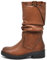 IF Fashion Stivali Stivaletti Biker Motociclista Arricciati Con Fibbia da Donna YL226 camel N.38
