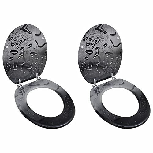 Xichuzi Asientos de Inodoro con Tapas 2 uds, Tapas De Water, Tapa WC, Tapas Inodoro, MDF Agua