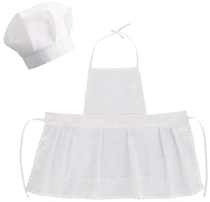 TINAYAUE Newborn Photography Prop Cute Baby Chef Outfits Shoot Props for Boys Girls 5-12 Months White Chef Hat Apron Set Studio Little Chef Costume Infant Toddler Cosplay Party Costumes