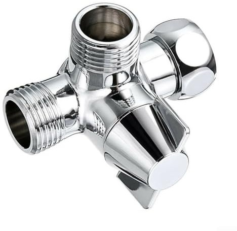 3 Wege 1/2 Zoll Auslass Waschbecken Wasserhahn Umsteller Ventil T Adapter Brauseschlauch Wasserhahn Splitter T Adapter Umstellventil für Waschbecken Armaturen und Duschen