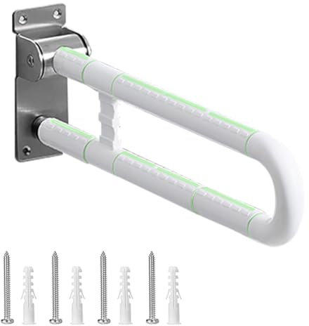 DAOLAR Wc Haltegriff 60cm Wc Haltegriff Wandhalter Klappbar Duschgriff mit Lichtleiste Rutschfest Tragkraft 300-350kg