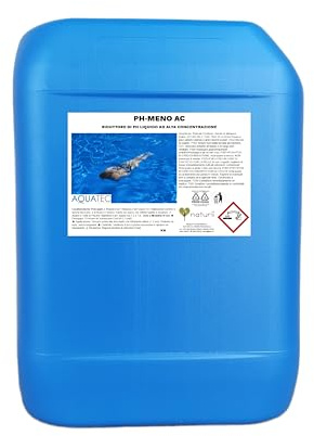Aquatec 25 kg PH Meno Liquido AC – Alta Concentrazione, Correttore e Abbattitore PH per Piscine – Prodotto Autorizzato, Trattamento Acqua Efficace