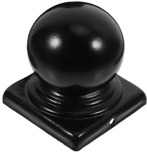 Angoily Hauptstadt der Eisernen Säule gartenzaun schutz Zaunpfostenkappe Gartenzaun Zubehör Zaunaufsätze Rasenzaundekorationen Ersatzzaun Torknäufe aus Metall Ersatz Endstücke Eisen Black