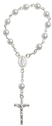 Baby Pearl Taufe Kommunion Geschenk Katholisch Für Kreuzfingerkette Rosenkranz Gold Silber Für Rosenkranzarmband