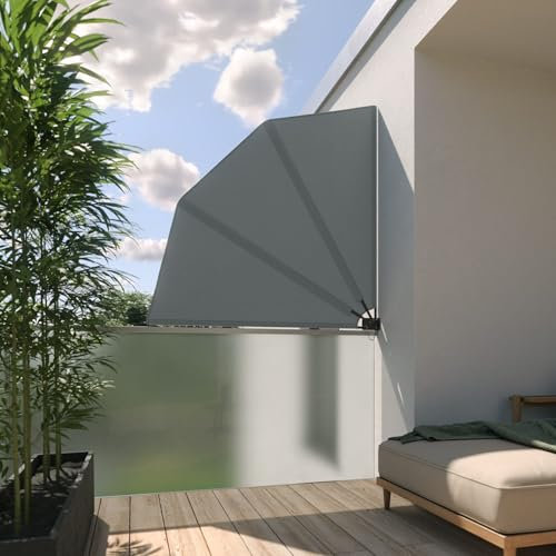 Balkonfächer Sichtschutz Sonnenschutz Balkonsichtschutz Balkonmarkise Trennwand mit Wandhalterung, Verschiedene Größen und Farben
