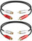 RIIEYOCA Cinch Audio Kabel 0,3m, Kurzes 2RCA Stecker auf 2RCA Buchse Stereo Audiokabel für Heimkino, Lautsprecher, Verstärker, Subwoofer, Stereoanlage (2PCS)