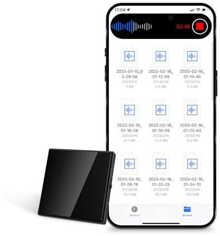 Registratore vocale da 128 GB, mini Registratore Vocale con tripla cancellazione del rumore, HD 3072 Kbps, registratore magnetico, USB ricaricabile con riproduzione Registratore vocale