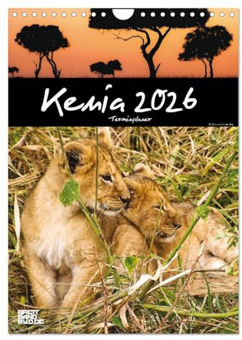 Kenia – Terminplaner (Wandkalender 2026 DIN A4 hoch), CALVENDO Monatskalender: Monatskalender mit 12 Bildern aus Kenias Nationalparks - mit ausreichend Platz für Ihre Termine. (CALVENDO Orte)