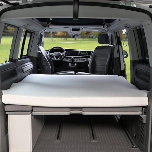 bonsport Spannbettlaken für VW T5 T6 T6.1 California Beach mit Faltbett - Passgenau & inkl. Haltegummis - Camper Bus Zubehör Bettlaken