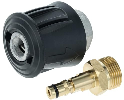 vhbw 2x Adapter Set to M22 Thread compatible with Kärcher G 7.18 High-Pressure Cleaner - Quick Coupling, 1x device adapter, 1x hose adapter