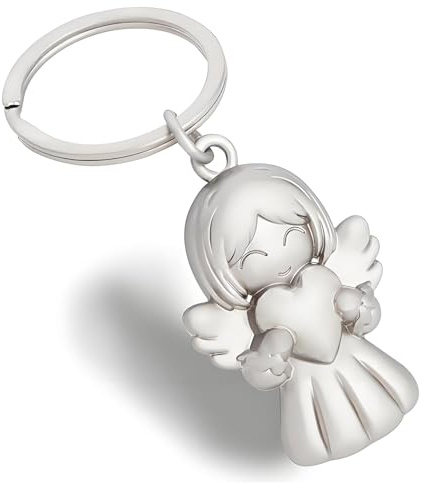 Maykafay Porte-clés Ange Gardien, Cadeaux d'anniversaire Idée Cadeau Accessoire, Argent