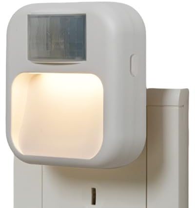 Générique Lampe de Nuit LED Dimmable à Brancher, Détecteur de Mouvement Lampe d'Intérieur sur Prise, À Luminosité Réglable Pour Chambre D'Enfant Cuisine Escalier Couloir