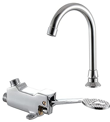 Aioneer Robinet Mitigeur À Pédale, Robinet d'eau Froide Simple, Robinet De Commande Au Pied sans Contact pour Laboratoire Médical Hospitalier