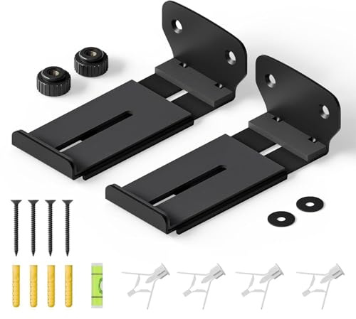 AONAYIOA Soundbar Wandhalter mit Anti-Kratzer Schaumstoff Pads für Samsung, LG, Sony, Vizio, Bose, JBL und mehr Soundbar Halterungen unter TV, Tiefenverstellbar 4,1 -6,3, Halten Sie bis zu 40 lbs