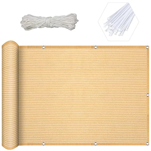 Rechteckiges Sonnensegel, 2,5 x 10 m, UV-Schutz, winddicht, für den Außenbereich, Terrasse und Garten, cremefarben, Baldachin für Rasen, Terrasse, Pool und Hinterhof
