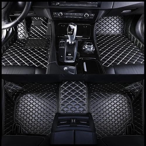 Autoteppich Leder-Fußmatten für Mitsubishi für Eclipse für Cross 2018 2019 2020 wasserdicht, Innenraumzubehör Antirutschmatte Auto(Schwarz)