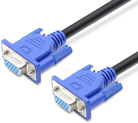 Pidwaok VGA(3+9) Cable, 15-Pin VGA Video Cable 0.3 Meters for Compact PC to Monitor Connections (Female to Female)