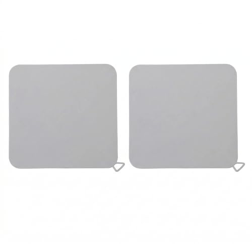 Tappo Doccia Anti Odore 2 Pezzi, Coperchio Sifone per Pavimento Quadrato in Silicone Flessibile Grigio, Tappo di Scarico 20 x 20 cm Tagliabile con Impermeabile Perfetto per Piletta Doccia e Bagni