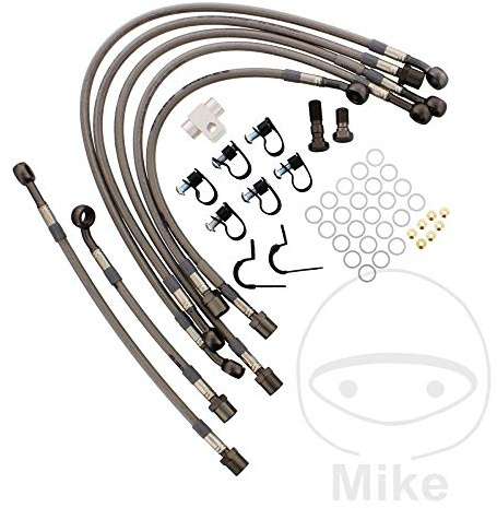 Bremsschlauch Stahlflex Kit JMP Anschluss Österreichs anthrazit 7-teilig