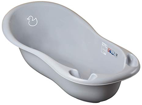 TEGA BABY® Badewanne Große 102 cm, Ergonomische und Sicher, Ente Motiv, Grau