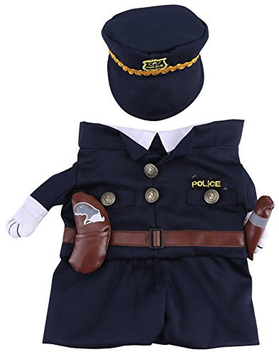 Pet Cosplay Outfit Funny Dog Cat Party Costume Puppy Police Uniform Pet Cosplay Clothes for Halloween Christmas Theme Party (S)