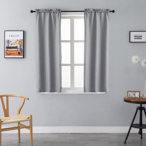 GIRASOLE HOME Coppia Tende Semi Oscuranti Tinta Unita Tenda Leggera per Soggiorno Camera Cameretta Balcone Finestra e Interni 2 Pannelli con Tasca (Grigio, 70x150cm)