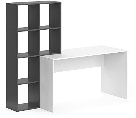 Vicco Schreibtisch Mara, Arbeitstisch für das Büro, Weiß/Anthrazit, 59 x 166.8 cm
