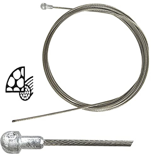 F26 Shimano Road Rennrad Bremszug 1,6 mm x 2,05 m, Edelstahl | Mit Birnennippel; Stückzahl im Menü wählbar